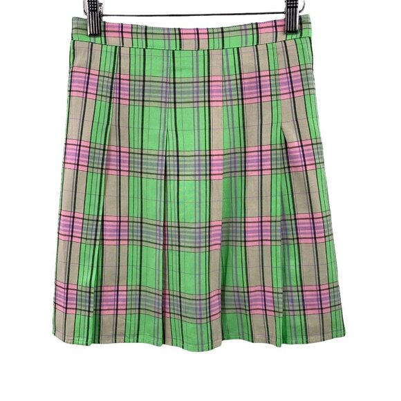 BP Green & Pink Plaid Pleated Skirt Schoolgirl Style Size 1X - Picture 2 of 6